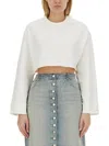 Courrèges Courregès Cropped Sweatshirt In White