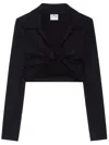 Courrèges Cropped Top With Polo Collar In Black