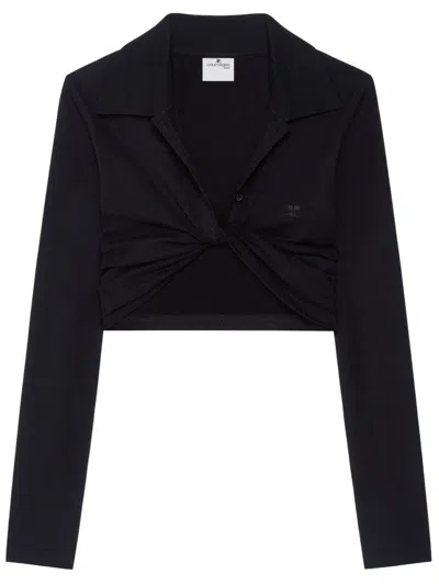 COURRÈGES CROPPED TOP WITH POLO COLLAR