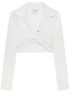 Courrèges Cropped Top With Twist Detailing In White