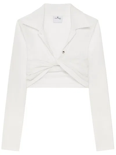 Courrèges Cropped Top With Twist Detailing In White