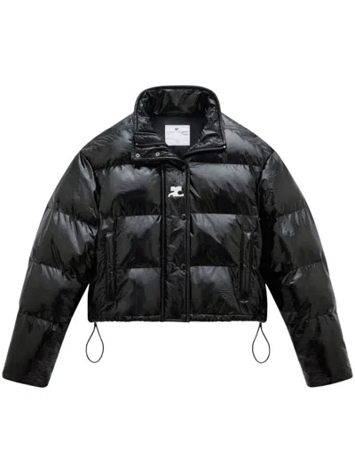 COURRÈGES CROPPED VINYL PUFFER JACKET