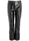 Courrèges Reedition 5-pocket Vinyl Straight-leg Ankle Pants In Black