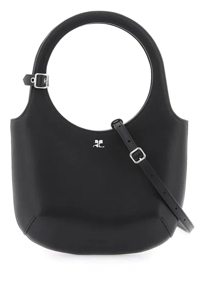 Courrèges Holy Leather Bag In 黑色的