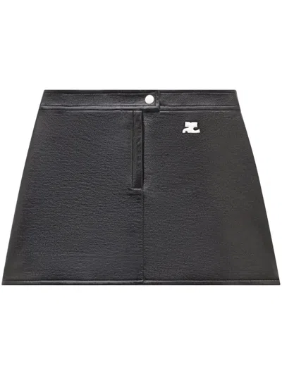 Courrèges Re-edition Vinyl Mini Skirt In Black