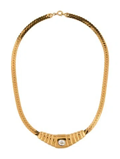 Pre-owned Courrèges Crystal Collar Necklace, 15.75" In Multicolor