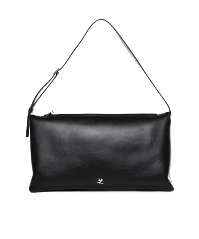 Courrèges Cuff Leather Bag In Black