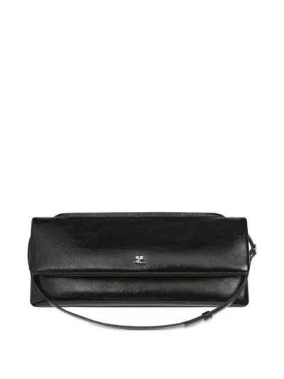 Courrèges Courregès Cuff Leather Clutch In Black