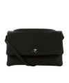 Courrèges Leather Shoulder Bag Adjustable Strap In Black