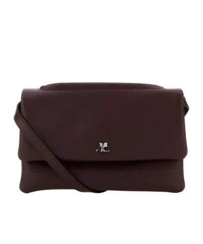 Courrèges Cuff Leather Clutch Bag In White