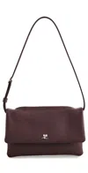 Courrèges Cuff Leather Mini Clutch Burgundy In Burgundy