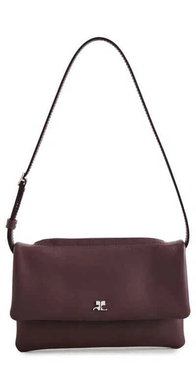 COURRÈGES CUFF LEATHER MINI CLUTCH BURGUNDY