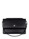 Courrèges Cuff Leather Shoulder Bag In Black