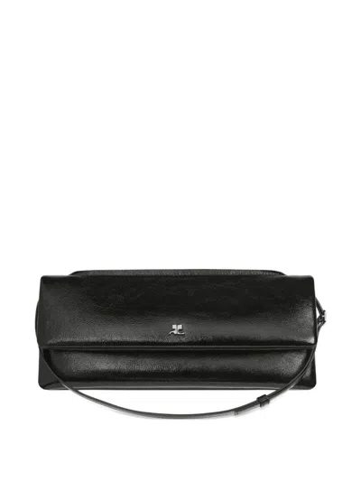 COURRÈGES CUFF NAPLACK LEATHER CLUTCH WOMAN BLACK