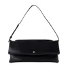 Courrèges Rectangular Leather Shoulder Bag With Adjustable Strap In Black