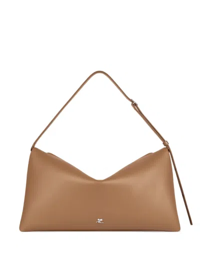 Courrèges Cuff Shoulder Bag In Brown