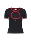 Courrèges Cirle Cut-out Logo Embroidered T-shirt