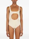 Courrèges Hollowed-out Elastic Leotard In Neutral