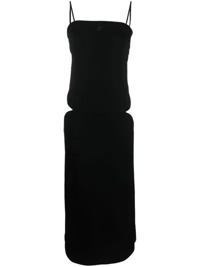 Courrèges Cut-out Boydcon Midi Dress In Black