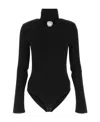 Courrèges Black Drop Volcano Jersey Bodysuit In Black