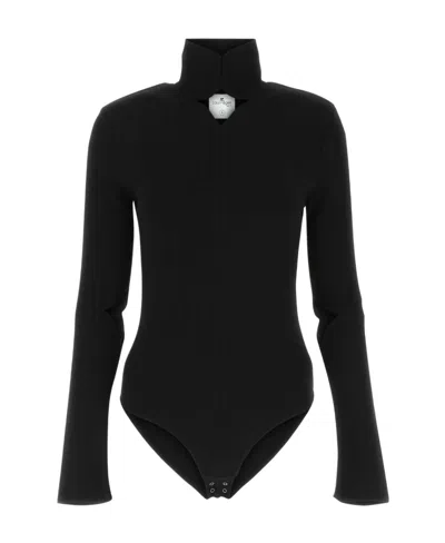 Courrèges Courreges Woman Bodysuit Black Size Xs Viscose, Polyamide, Elastane