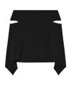 Courrèges Cut-out Draped Miniskirt In Black