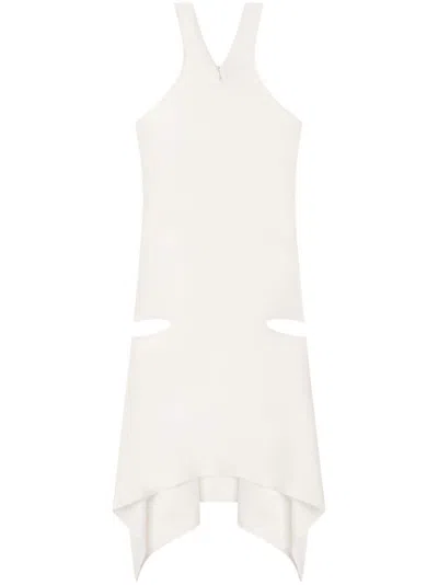 Courrèges Cut-out Jersey Mini Dress In 0001 Heritage White