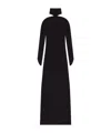 Courrèges Circle Cold-shoulder Crepe Halterneck Gown In Black