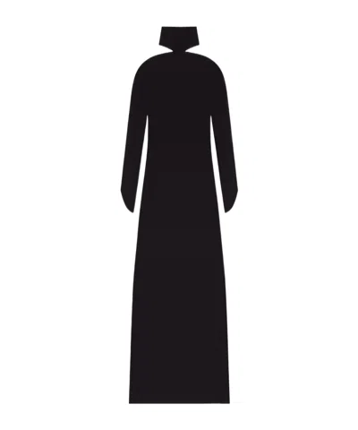 Courrèges Cut-out Long-sleeve Gown In Black
