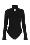 Courrèges Black Drop Volcano Jersey Bodysuit In Black