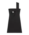 Courrèges Mini Dress With Cut-out And Button Accents In Black