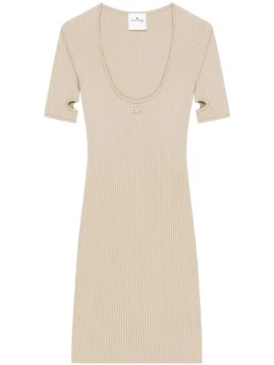 Courrèges Cut-out Mini Dress In Neutrals