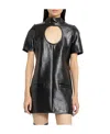 Courrèges Cut-out Polished-finish Minidress In Black