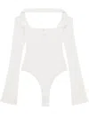 Courrèges Cut-out Ribbed Bodysuit In White
