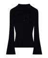 Courrèges Cut-out Ribbed Jumper In Black
