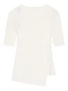 Courrèges Cut-out Ribbed-knit Top In Neutral