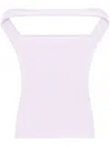 Courrèges Sleeveless Ribbed Knit Off-the-shoulder Top In Pink