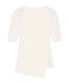 Courrèges Cut-out Ribbed-knit Top In White