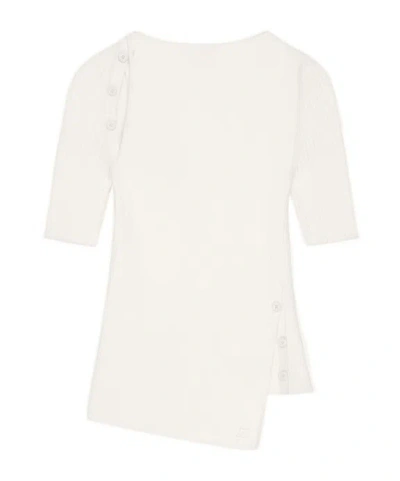 COURRÈGES CUT-OUT RIBBED-KNIT TOP