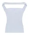 Courrèges Logo-embossed Ribbed-knit Tank Top In White