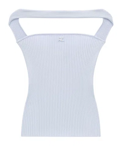 COURRÈGES CUT-OUT RIBBED KNIT TOP