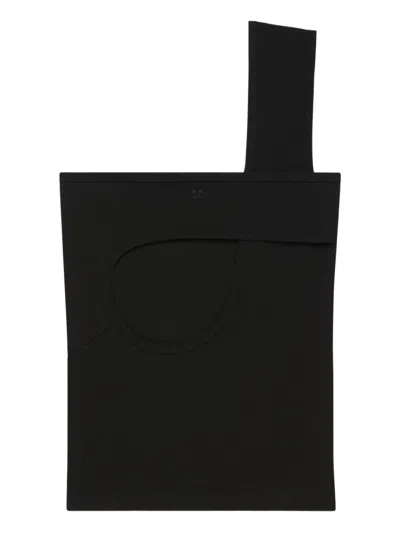 Courrèges Cut-out Ribbed Top In Black