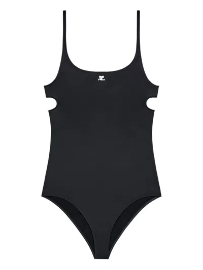 Courrèges Cut-out Swimsuit In Black