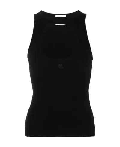 Courrèges Cut-out Tank Top In Black