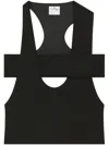 Courrèges U-neck Black Top With Cut-out Detailing In Black