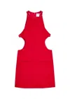 Courrèges Cut-out Wool-blend Mini Dress In Red