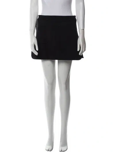 Pre-owned Courrèges Cutout Accent Mini Skirt In Black