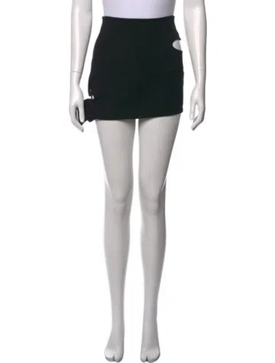 Pre-owned Courrèges Cutout Accent Mini Skirt In Black