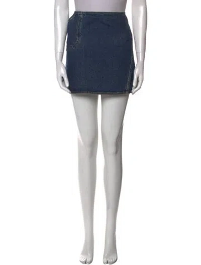 Pre-owned Courrèges Cutout Accent Mini Skirt In Blue