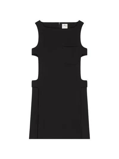 Courrèges Cut-out Crepe Mini Dress In Black